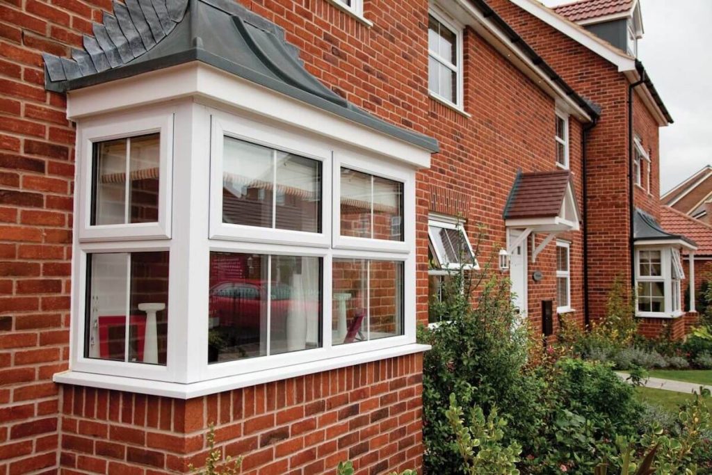 white upvc bay windows