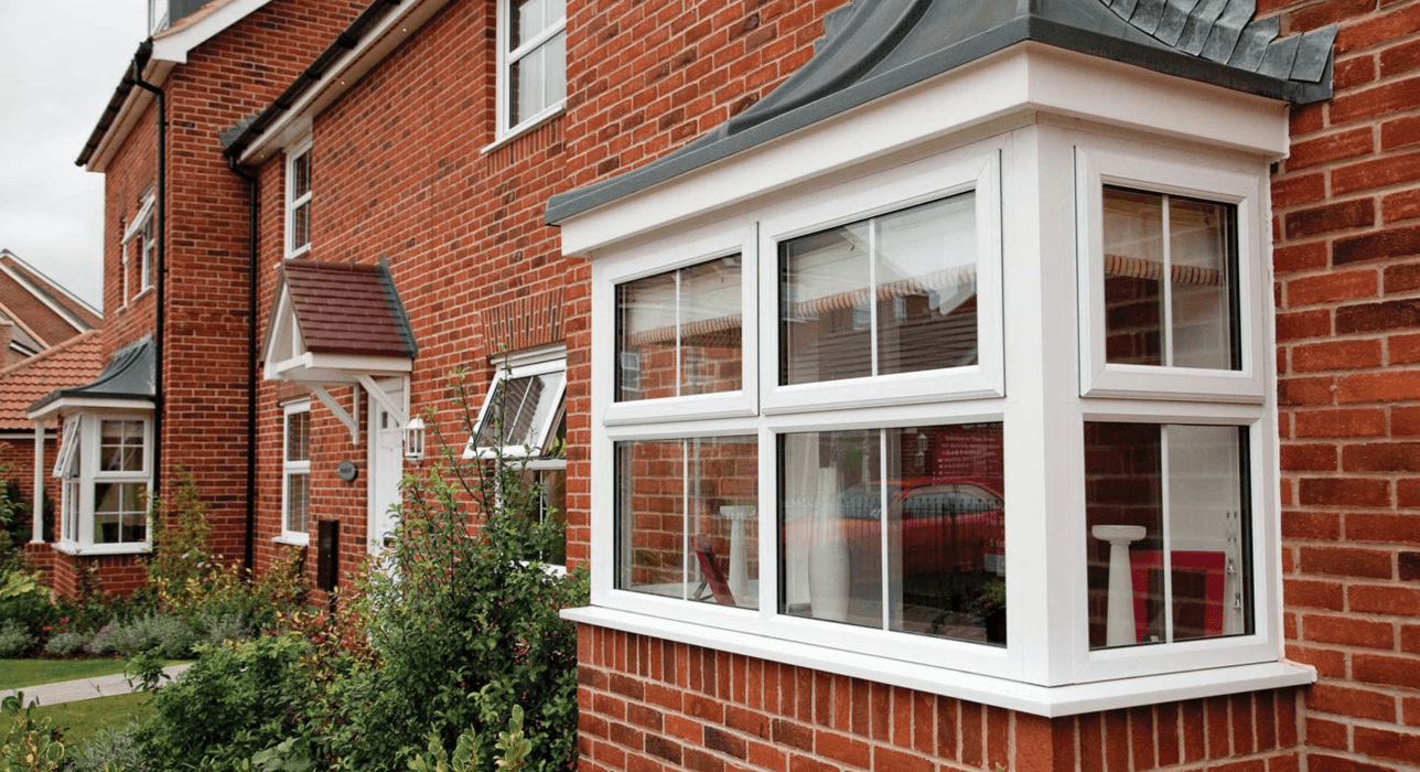white upvc bay windows