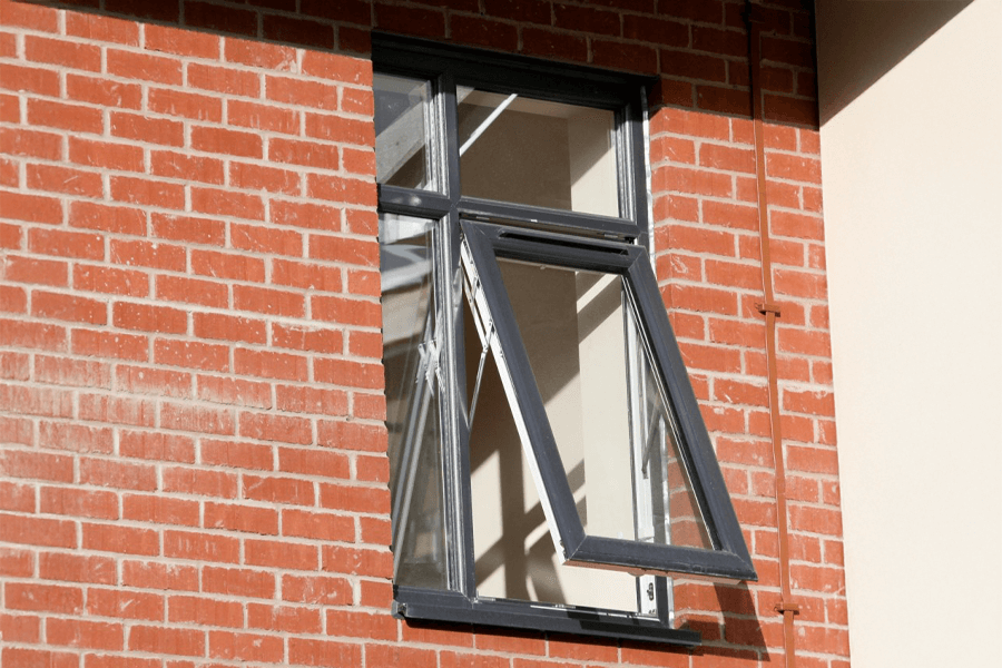 black upvc tilt and turn window