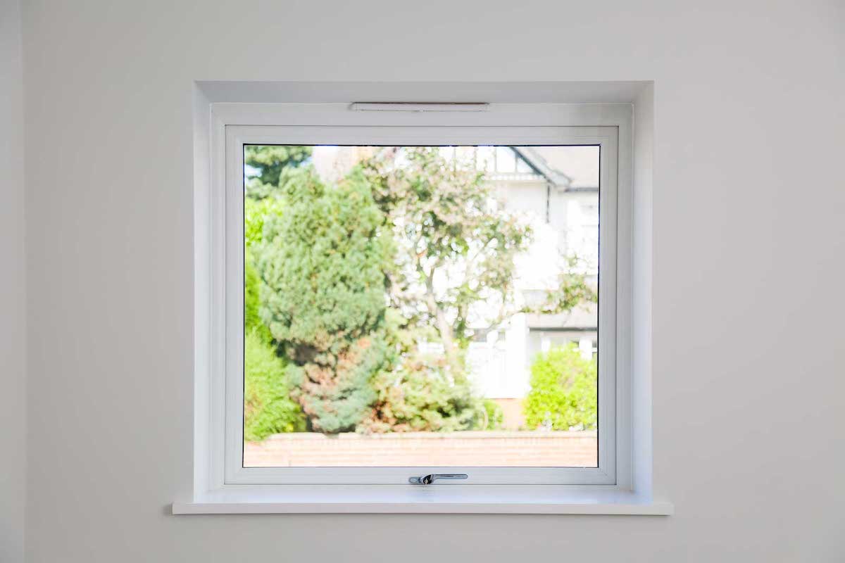 interior view of white upvc casement window