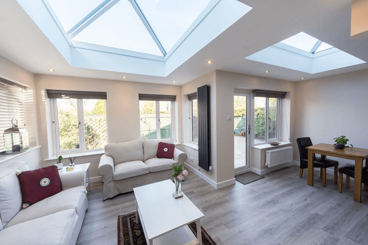 house extension with roof lanterns
