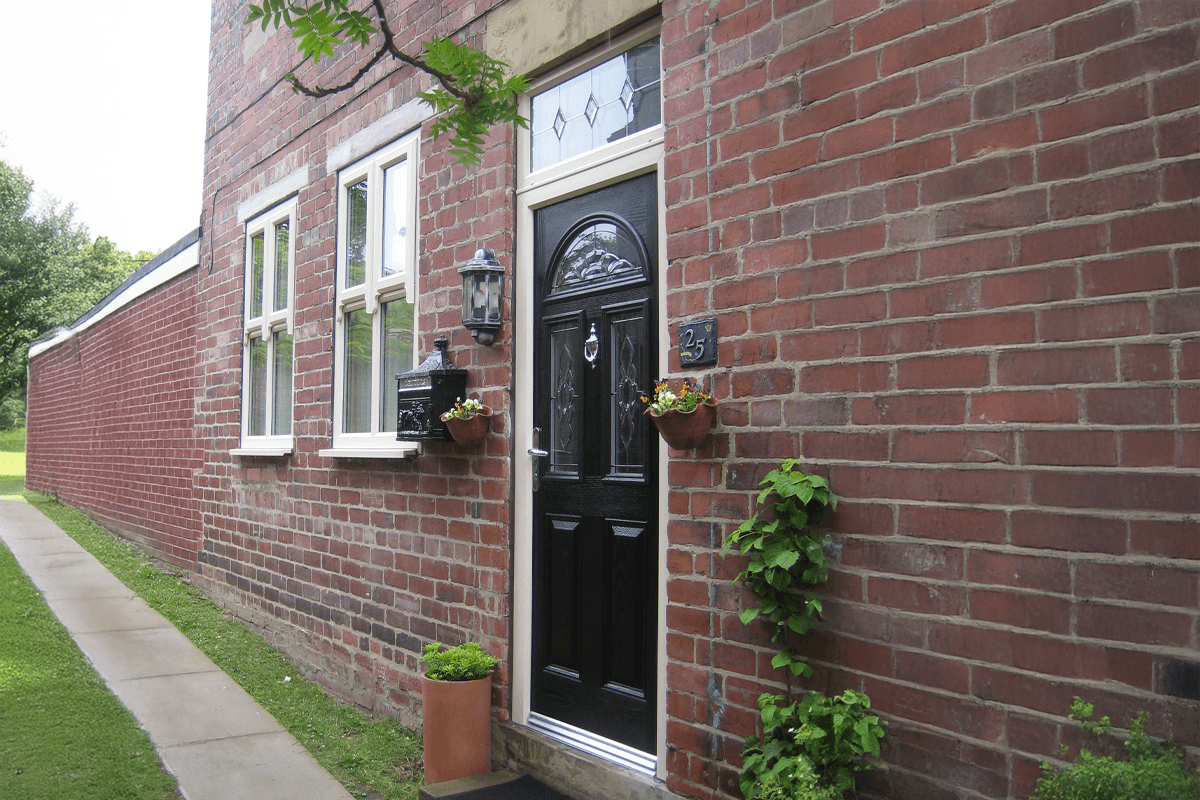 black upvc entrance door
