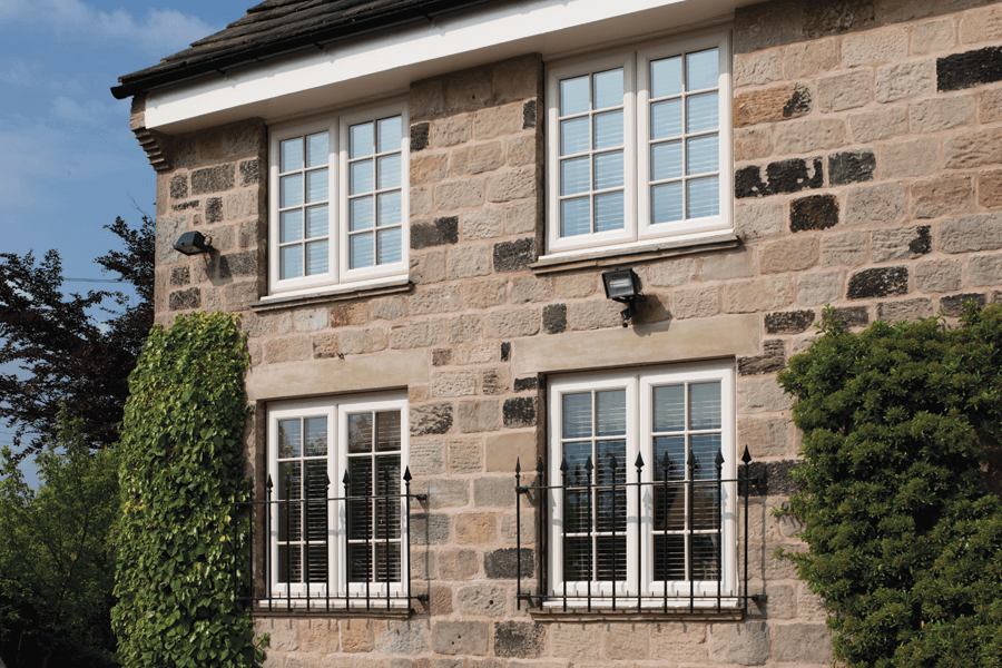 white upvc casement windows