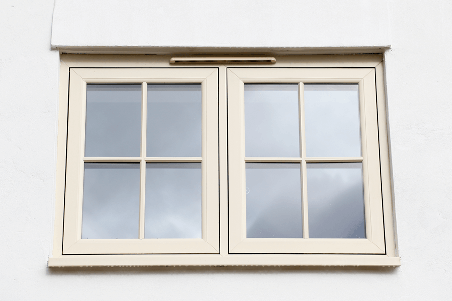 cream flush sash windows