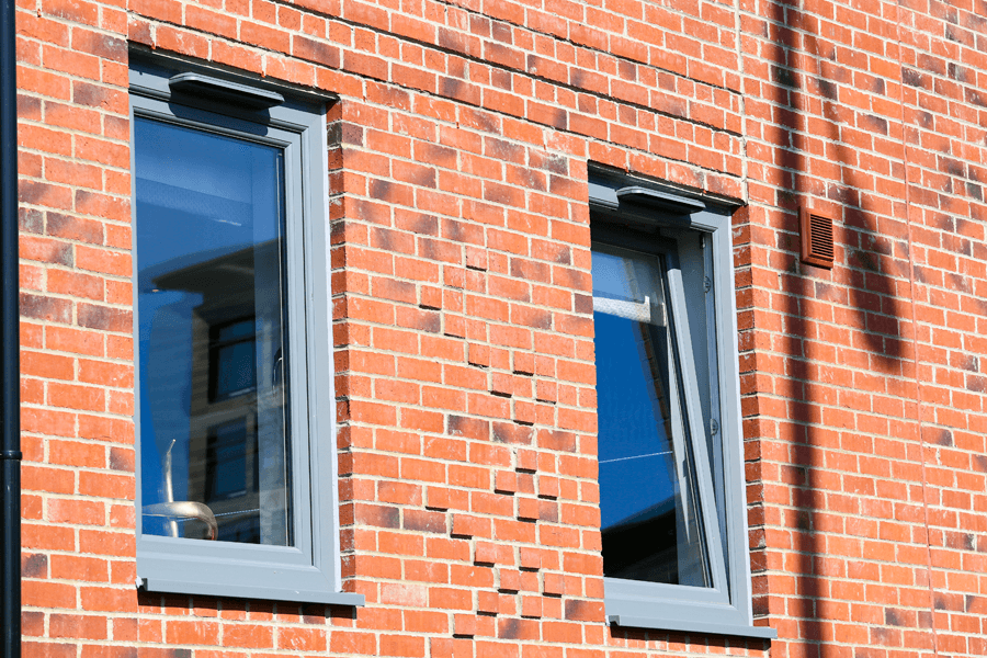 grey upvc tilt and turn window
