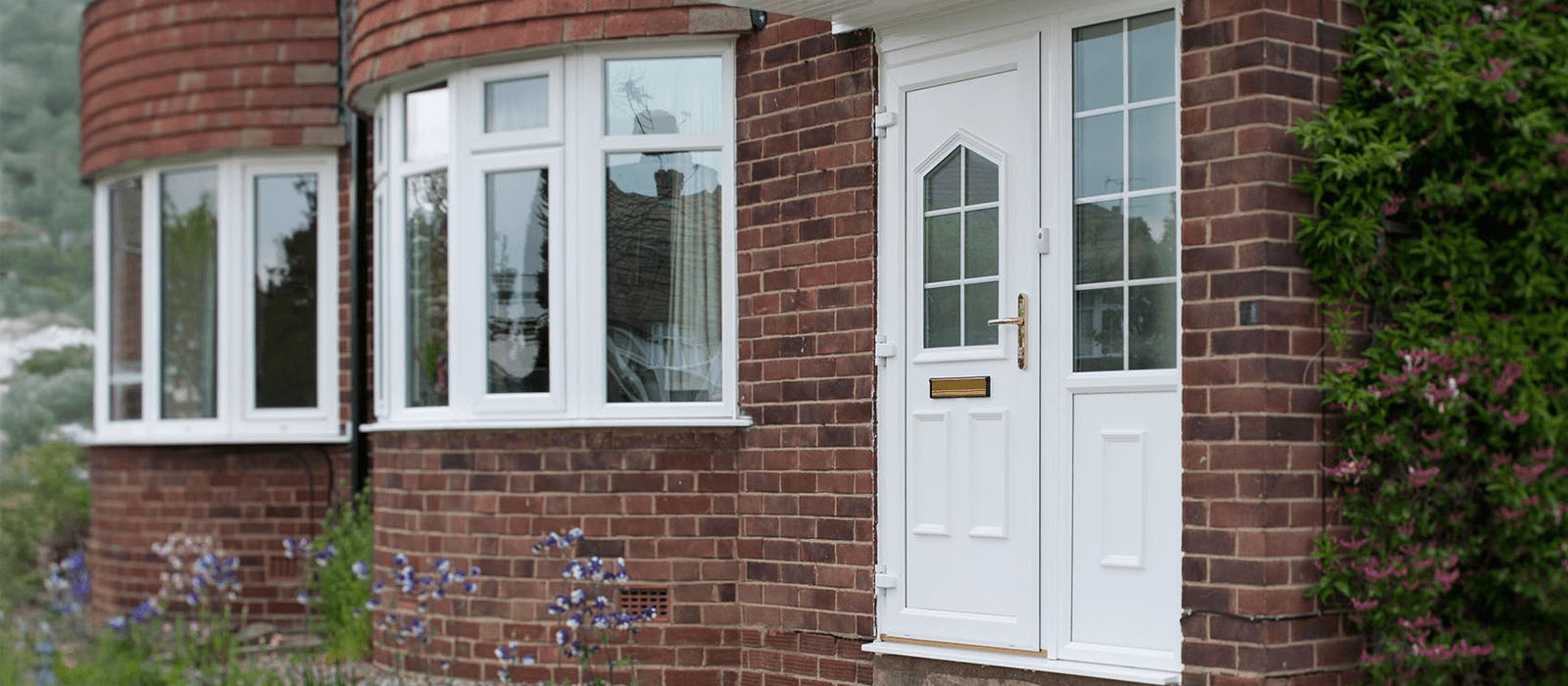 white upvc entrance door