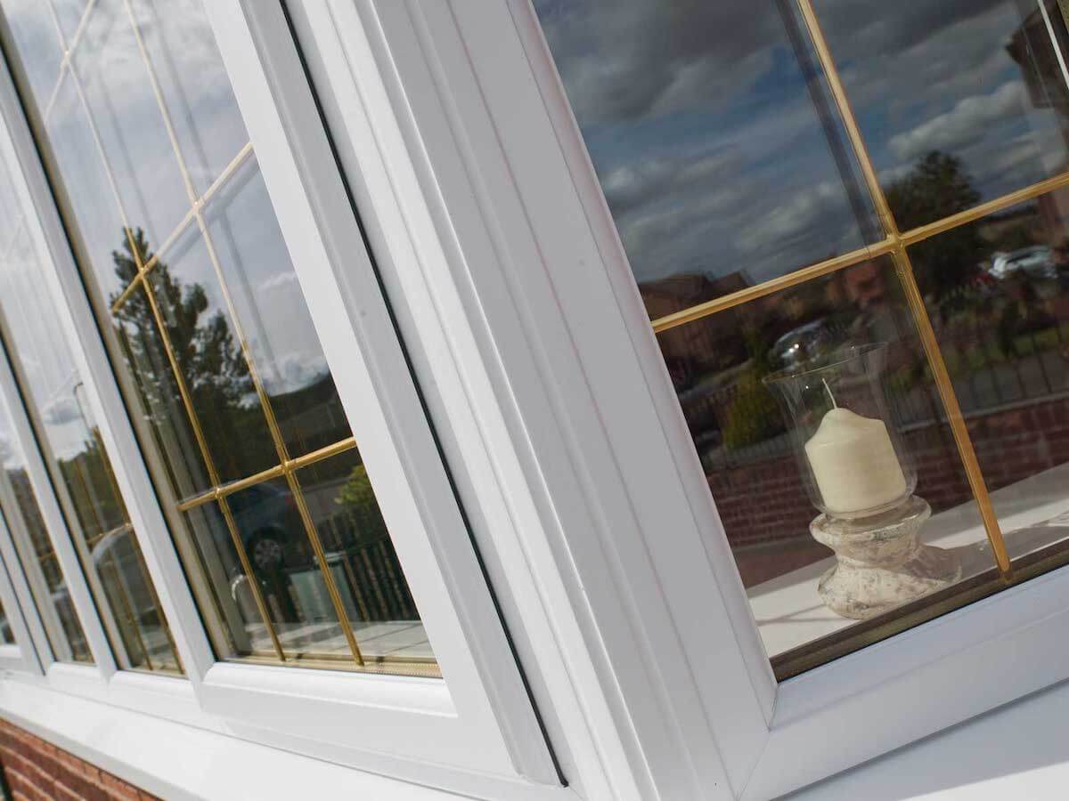 white upvc bay windows
