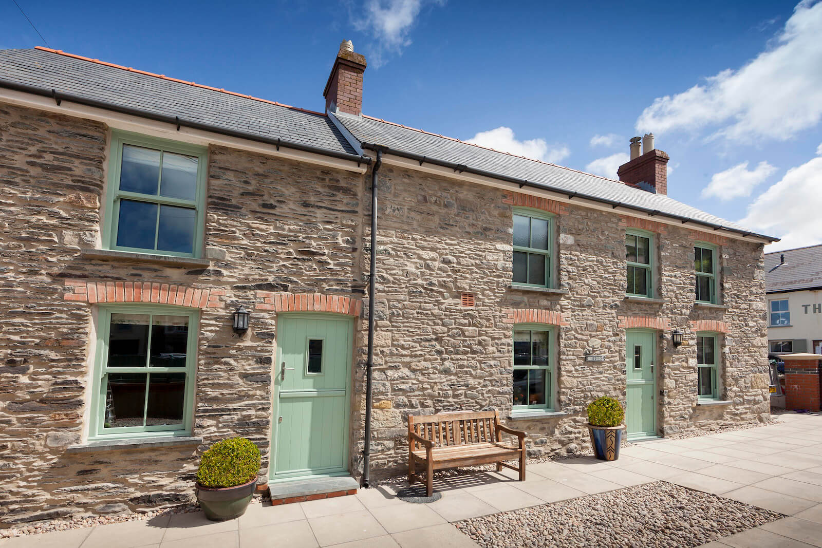 green sliding sash windows