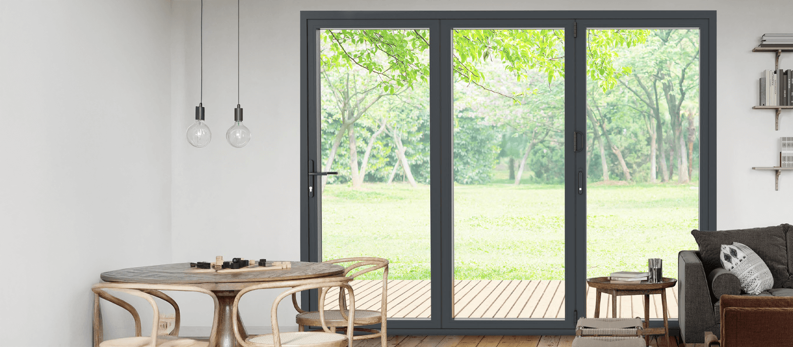 grey bifold doors