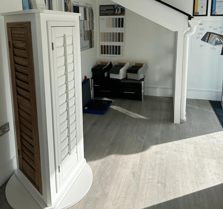 window shutters in energy efficient homes showroom