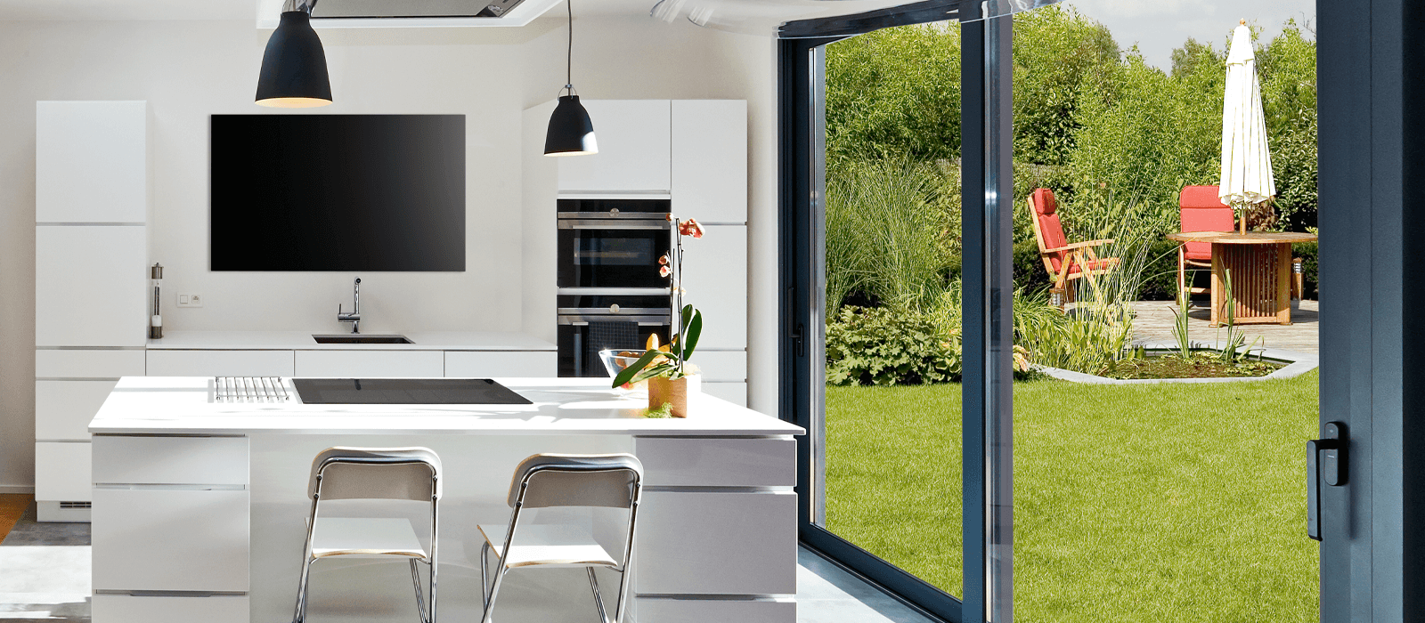 black sliding patio doors