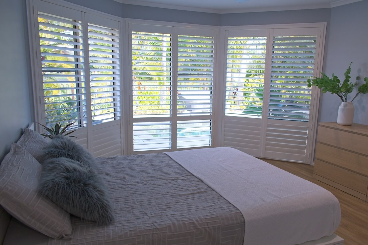 window shutters in bedroom