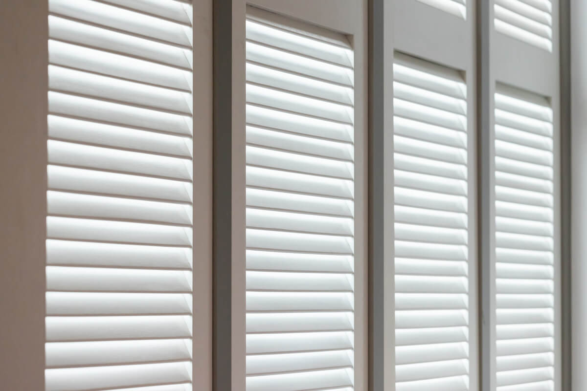 close up of window shutters
