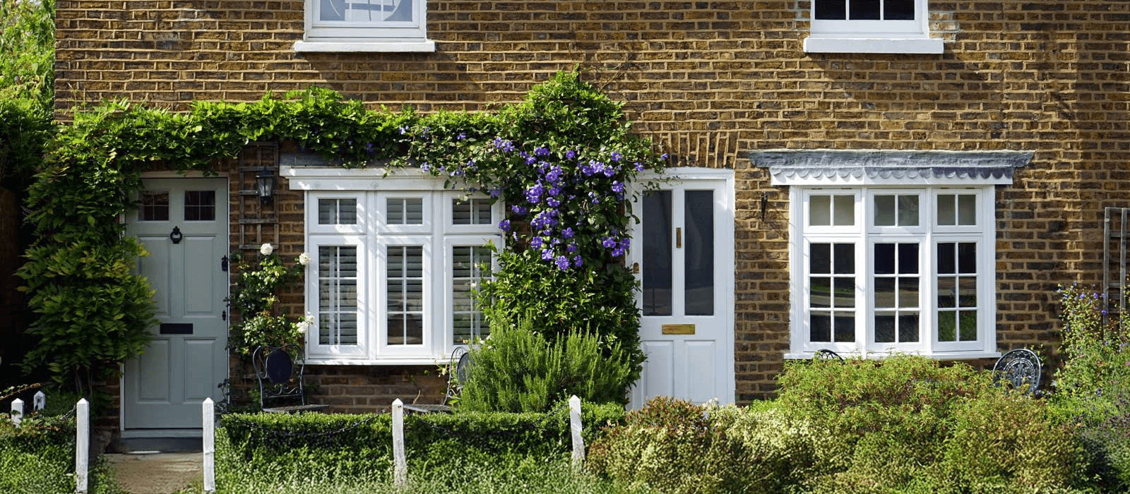 white upvc bow windows