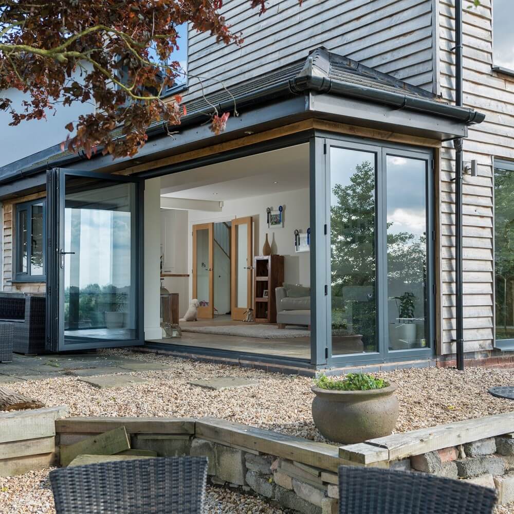 grey bifold doors
