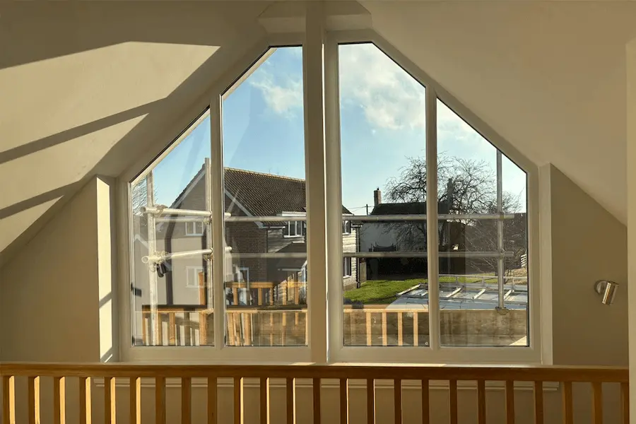 custom shaped casement windows interior