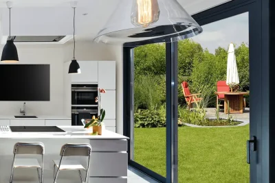 black sliding patio door