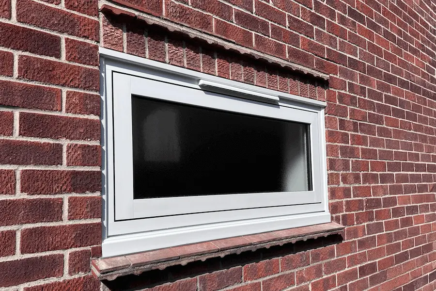 white upvc flush sash window